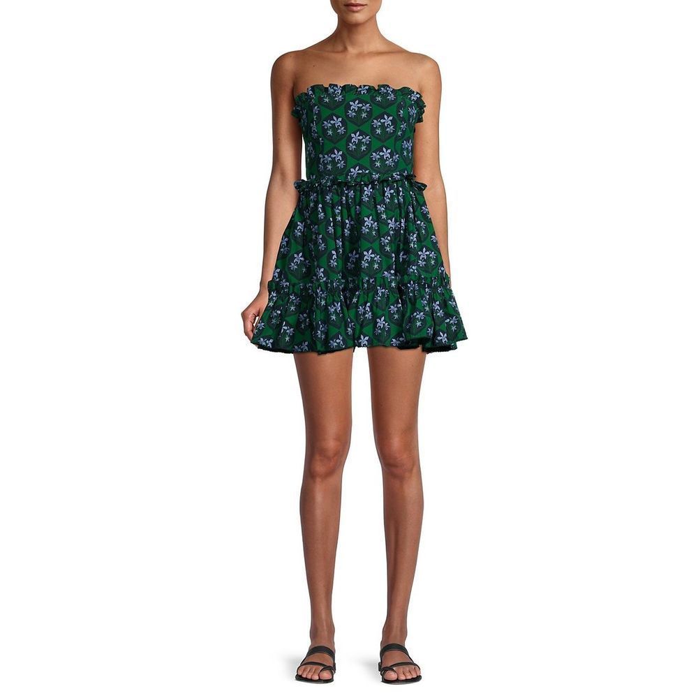 NWT Agua by Agua Bendita Alegria Printed Cotton Minidress Size M $410